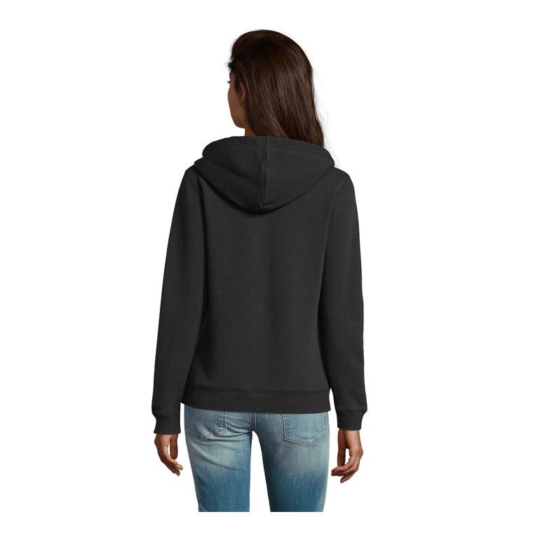 Hanorac cu glugă și fermoar pentru femei SOL'S SPIKE 280gr Negru L