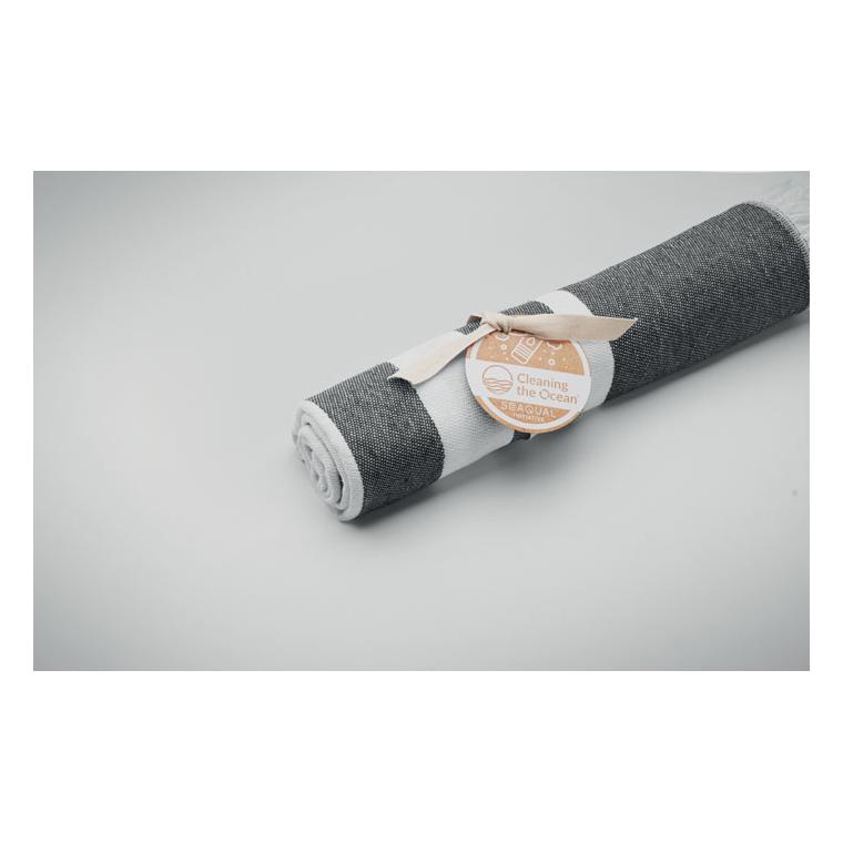 Prosop hammam SEAQUAL® 100 x 170 cm WAVE Gri