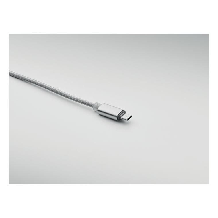Cablu lung de încărcare 2în1 CABLONG Argintiu