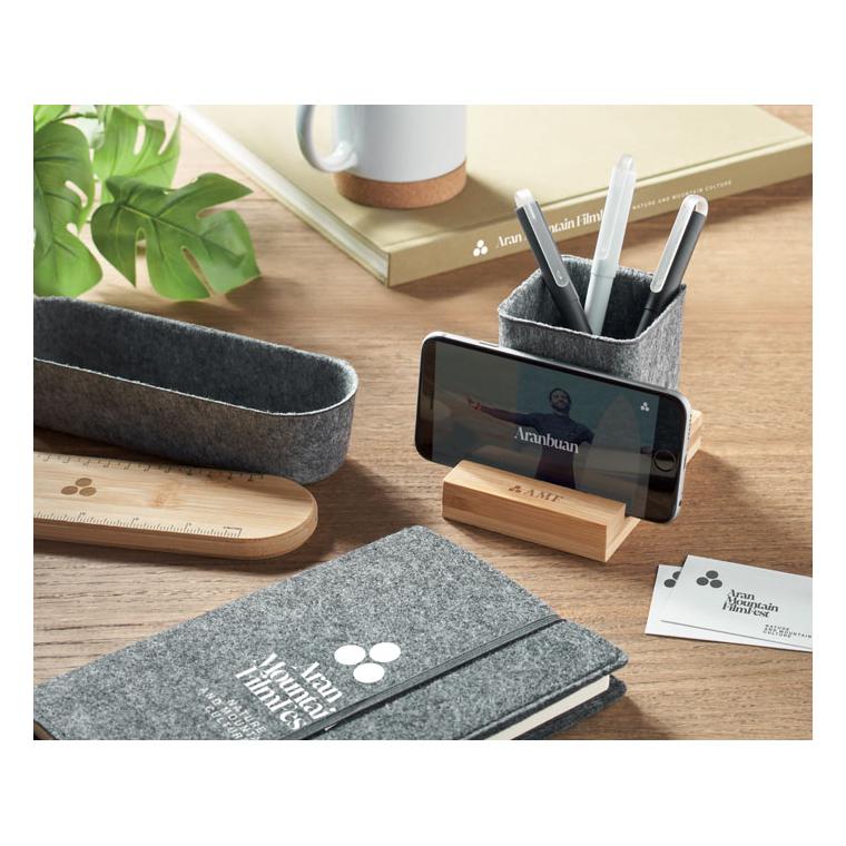 Suport telefon & pixuri din pâslă RPET OROSTAN Natur