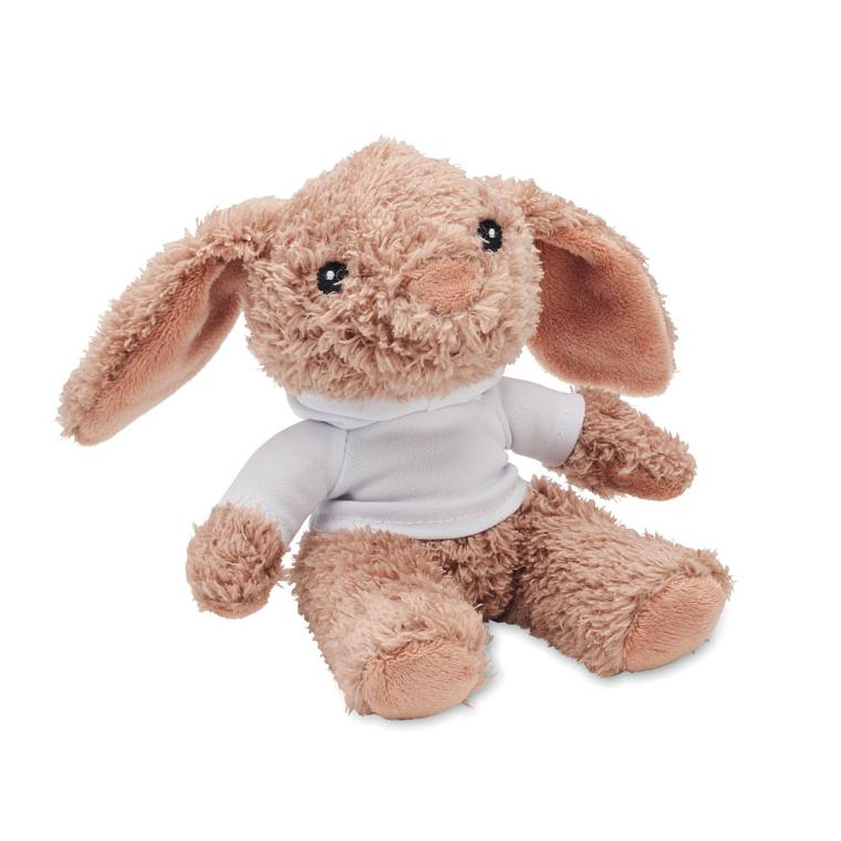 Iepuraș de pluș cu hanorac BUNNY Alb