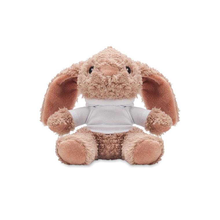 Iepuraș de pluș cu hanorac BUNNY Alb