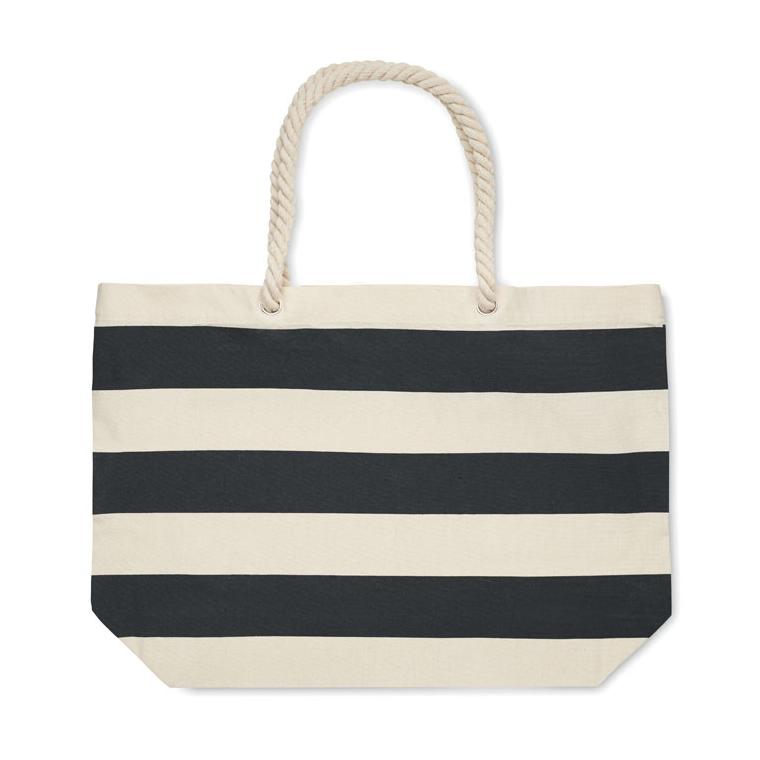 Geantă de plajă bumbac 220 gr/mp HEAVEN STRIPE Negru