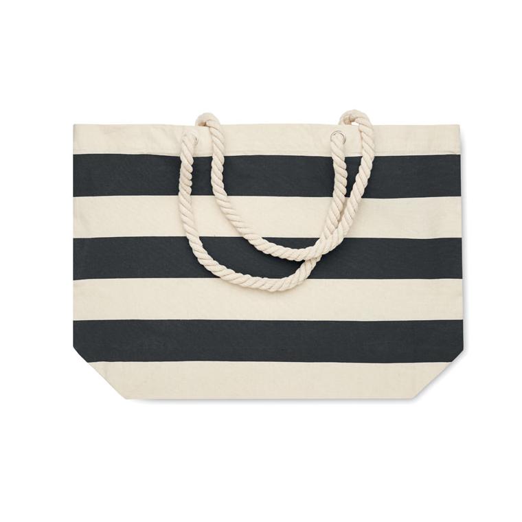 Geantă de plajă bumbac 220 gr/mp HEAVEN STRIPE Negru