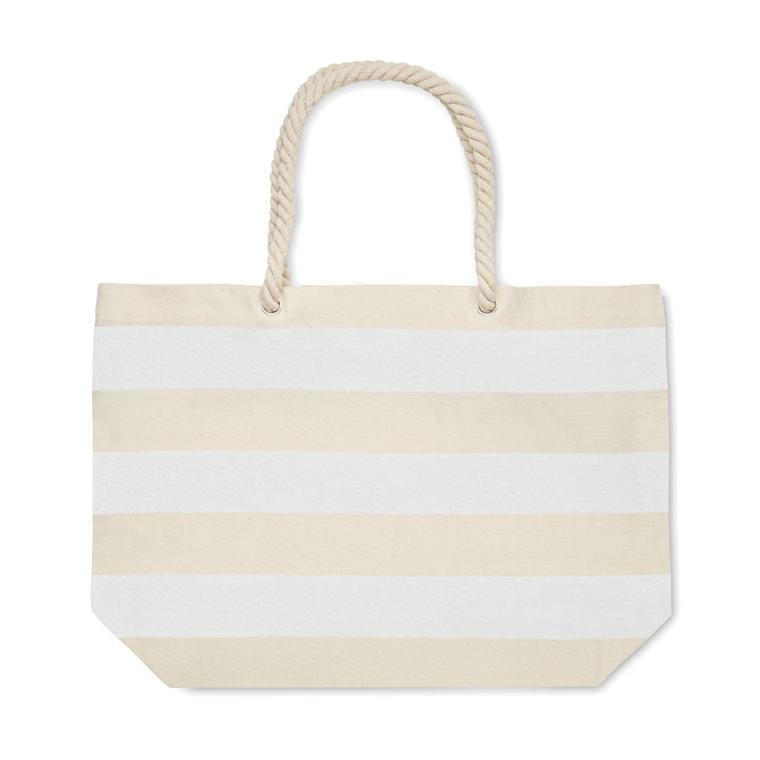 Geantă de plajă bumbac 220 gr/mp HEAVEN STRIPE Alb