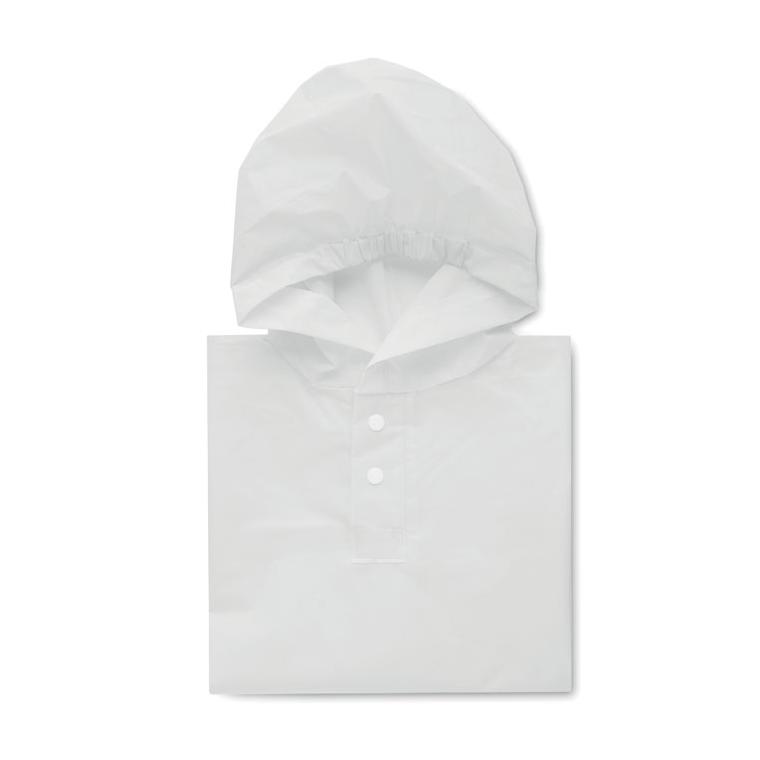Pelerină ploaie pentru copii din PEVA PONCHIE Alb