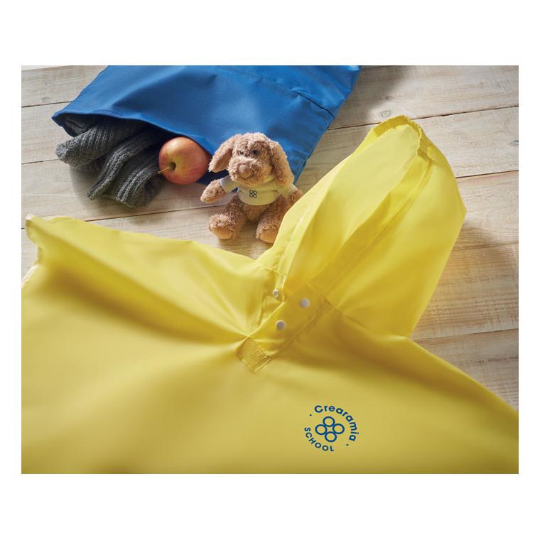 Pelerină ploaie pentru copii din PEVA PONCHIE Galben