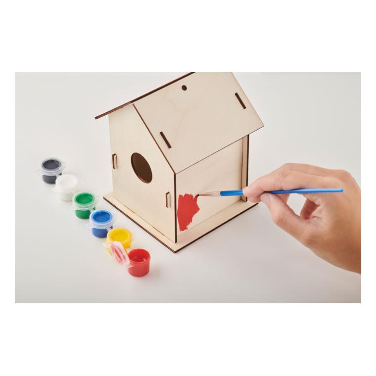 Kit DIY pentru casă de păsări din lemn PAINTHOUSE Natur