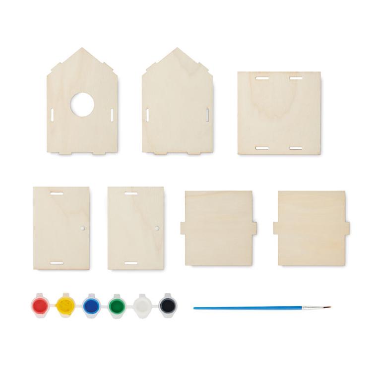 Kit DIY pentru casă de păsări din lemn PAINTHOUSE Natur