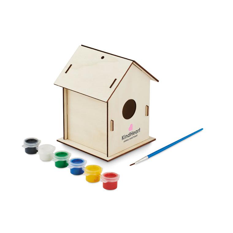 Kit DIY pentru casă de păsări din lemn PAINTHOUSE Natur