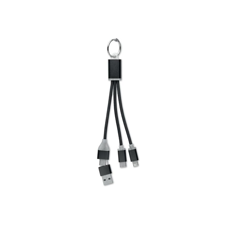 Cablu de încărcare 4 în 1 tip C BLUE Negru