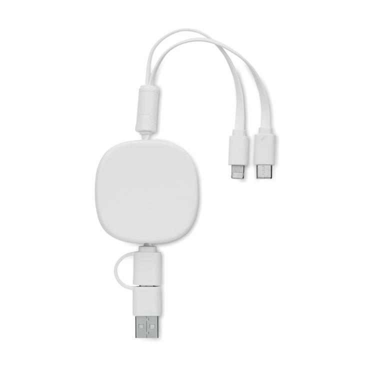 Cablu USB de încărcare retractabil TOGOBAM Alb