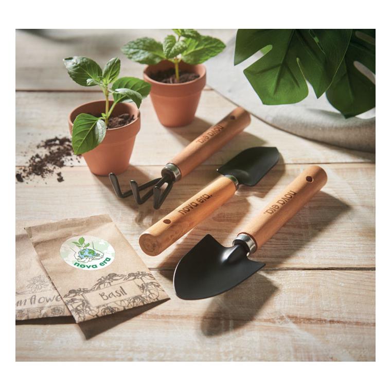 Set 3 unelte de grădină în pungă RPET GRASS Negru