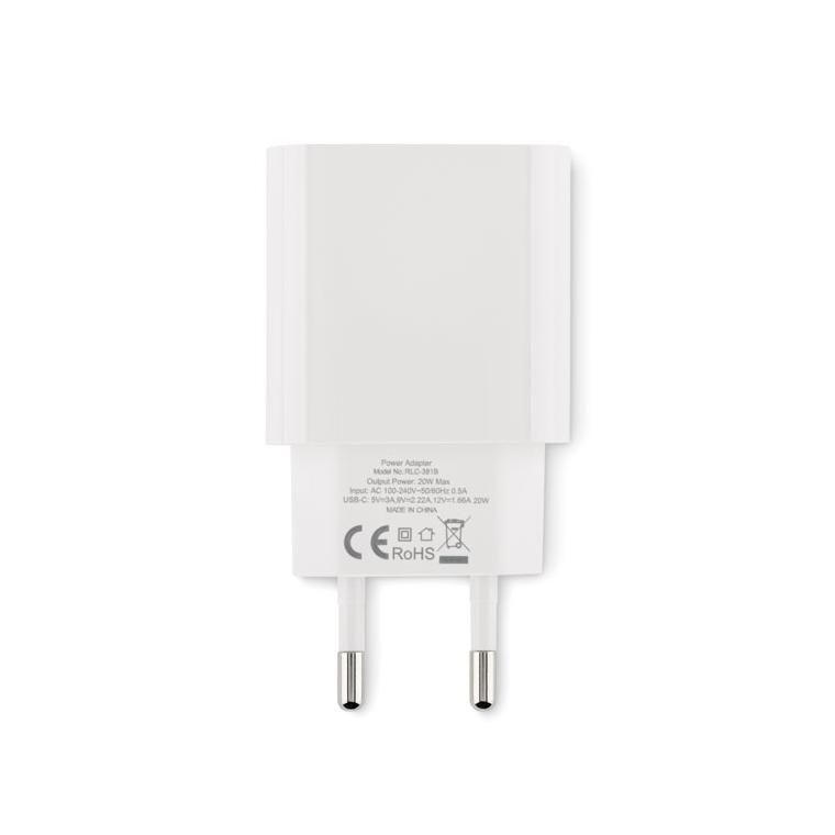 Adaptor USB 2 porturi 20W PLUGME Alb