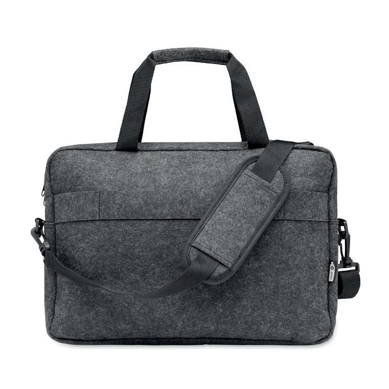 Geantă laptop 15 inch, pâslă RPET PLANA Gri închis