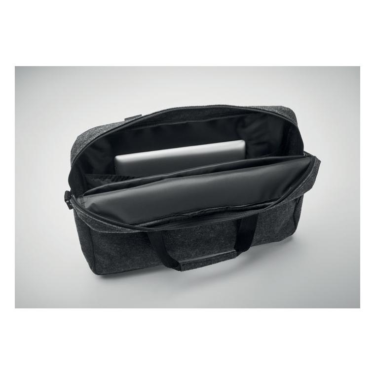 Geantă laptop 15 inch, pâslă RPET PLANA Gri închis