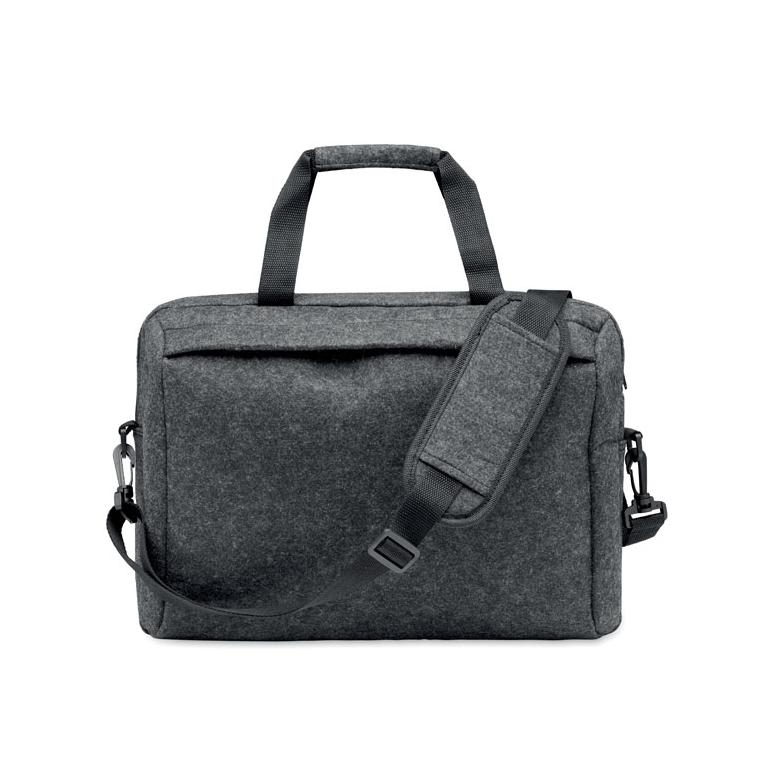 Geantă laptop 15 inch, pâslă RPET PLANA Gri închis