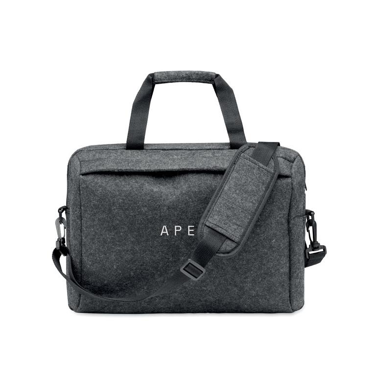 Geantă laptop 15 inch, pâslă RPET PLANA Gri închis