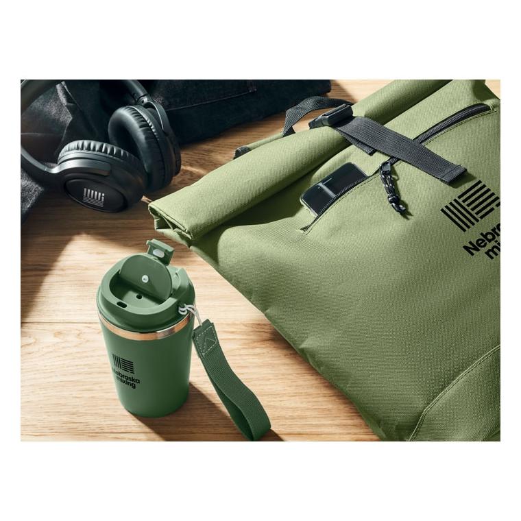 Rucsac rolltop din poliester 600D IREA Roșu