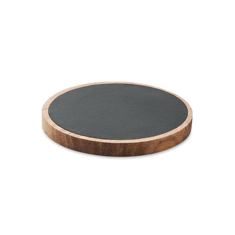 Încărcător wireless 15W din lemn de salcâm ACAWAI Negru