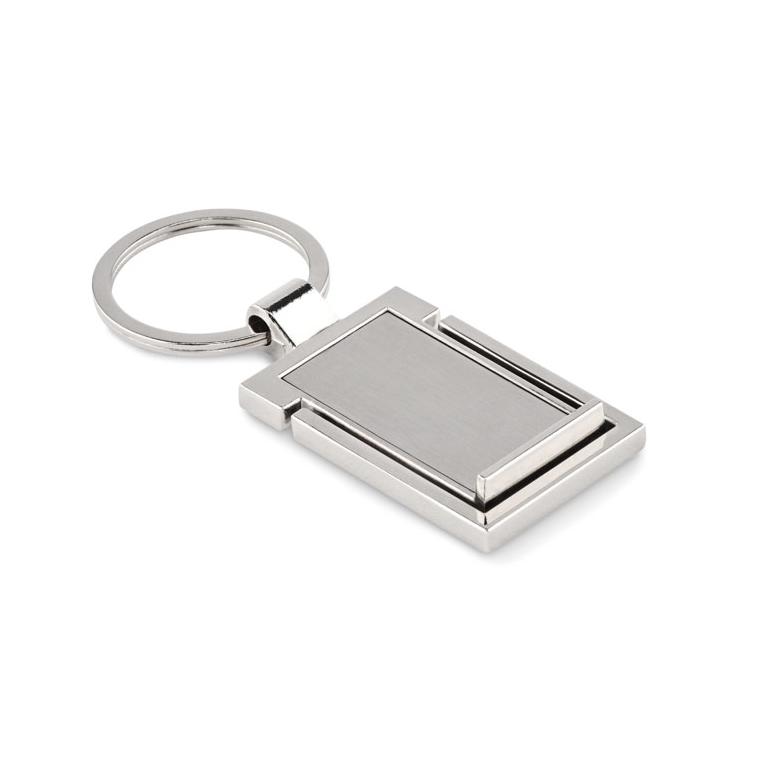 Breloc metalic cu suport telefon STANRIN Argintiu