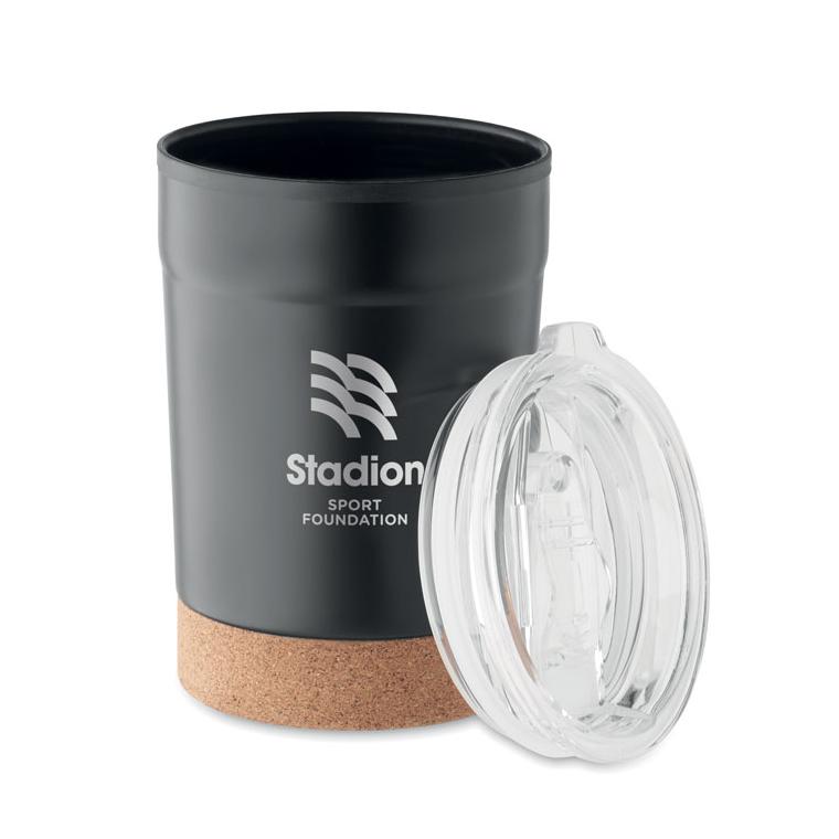 Cană cu perete dublu de 300 ml NOMU Negru