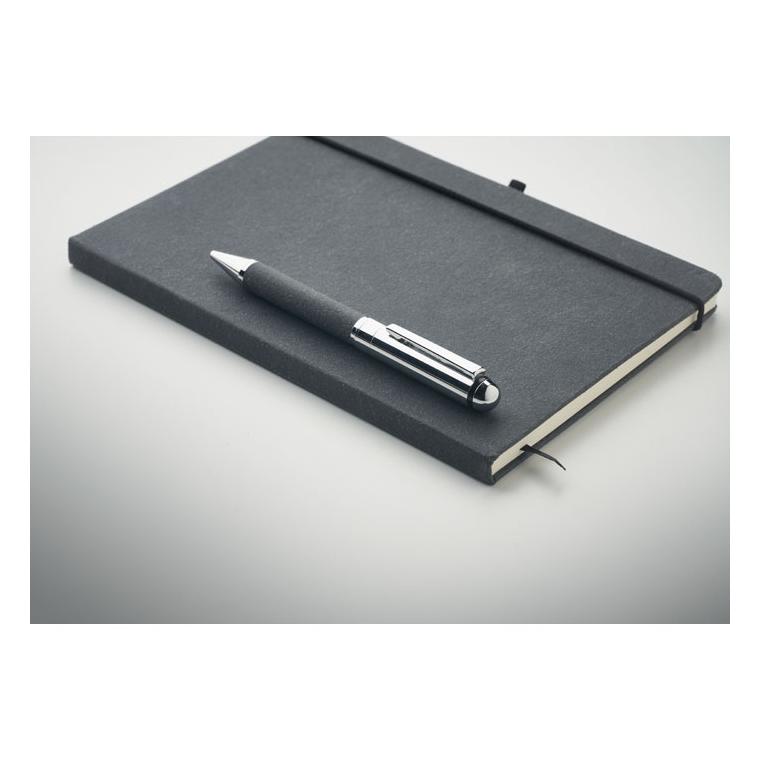 Set de caiete din piele reciclată ELEGANOTE Negru