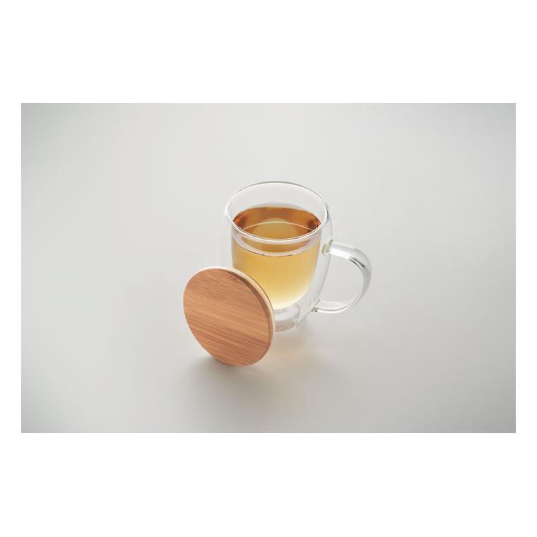 Cană borosilicat cu perete dublu TIROL Transparent