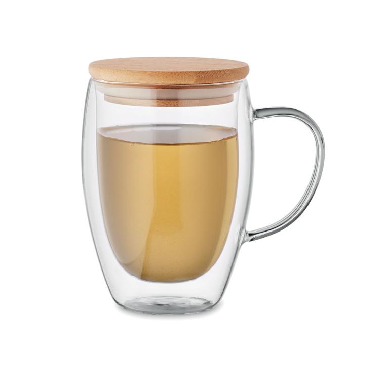 Cană borosilicat cu perete dublu TIROL Transparent