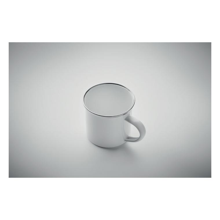 Cană emailată pentru sublimare PLATEADO S Alb