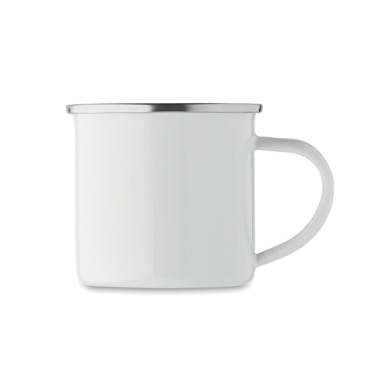 Cană emailată pentru sublimare PLATEADO S Alb