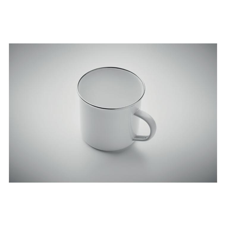 Cană emailată pentru sublimare PLATEADO L Alb