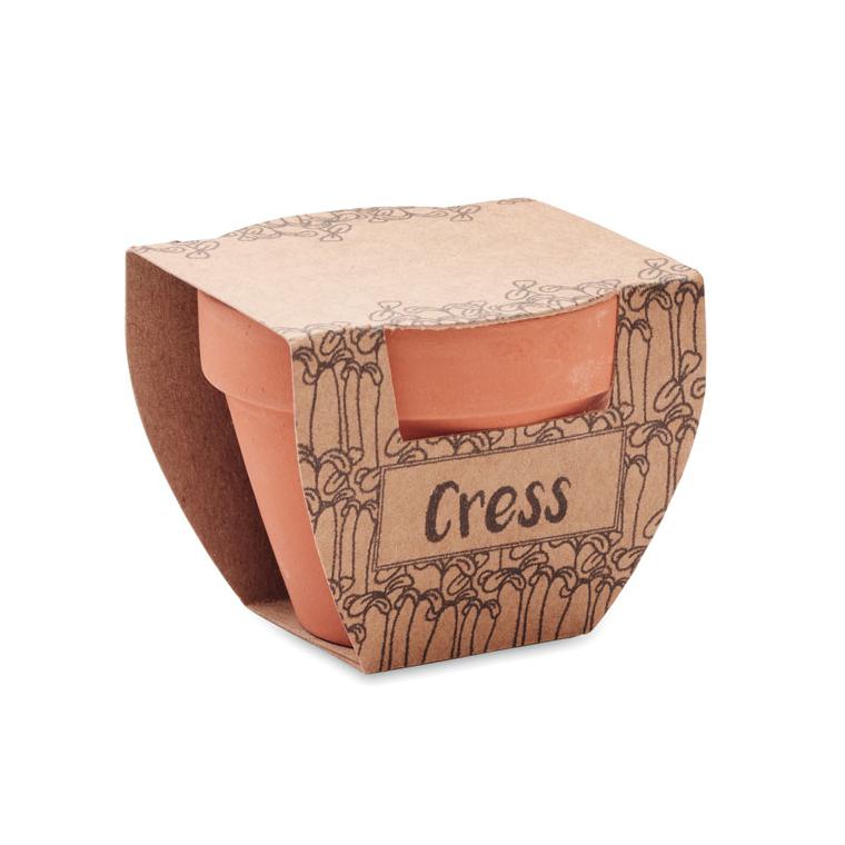 Semințe creson în ghiveci de teracotă CRESS POT Natur