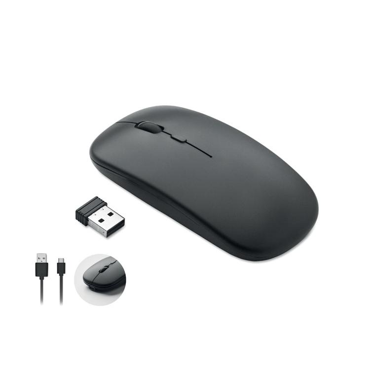 Mouse wireless reîncărcabil CURVY C Negru