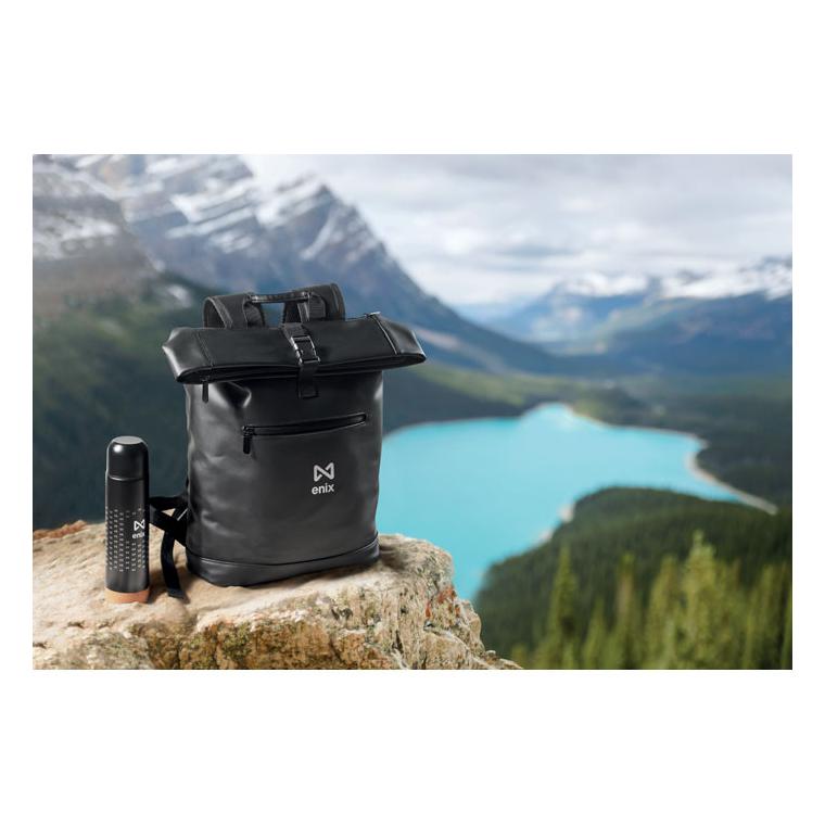 Rucsac rolltop pentru laptop PU BAI ROLL Negru