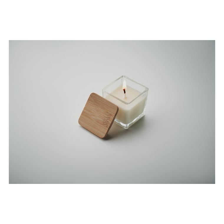 Lumânare parfumată pătrată 50 gr PILA Alb