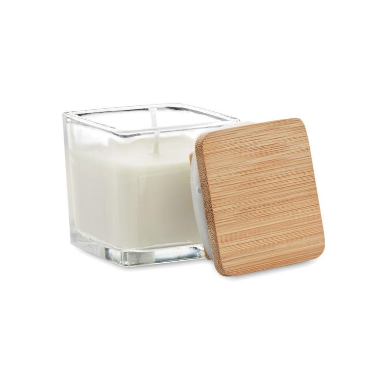 Lumânare parfumată pătrată 50 gr PILA Alb