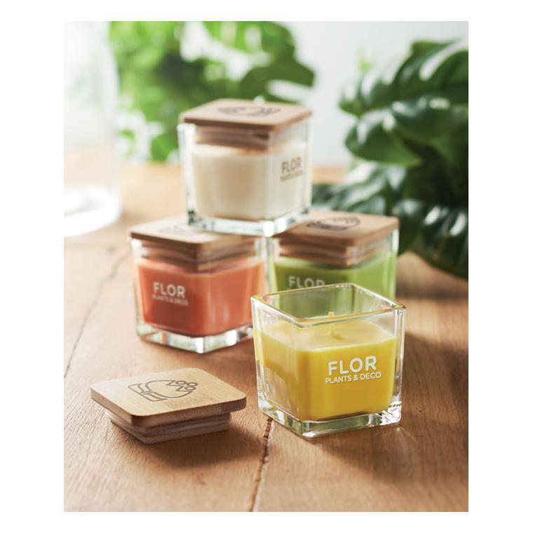 Lumânare parfumată pătrată 50 gr PILA Galben