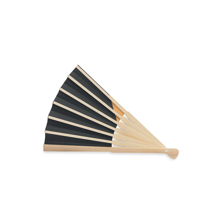 Evantai manual cu steag FUNFAN Negru