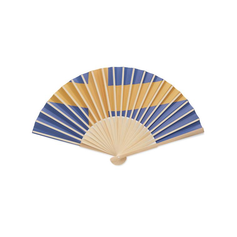 Evantai manual cu steag FUNFAN Albastru