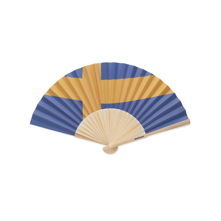 Evantai manual cu steag FUNFAN Albastru