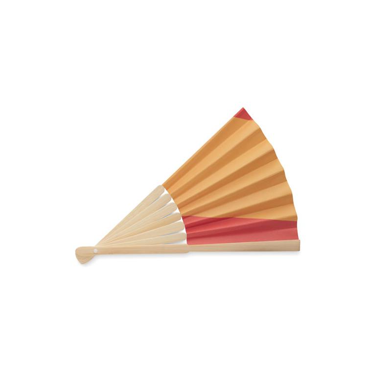 Evantai manual cu steag FUNFAN Roșu