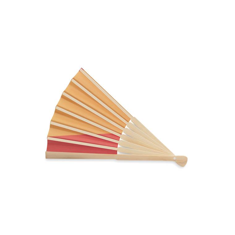 Evantai manual cu steag FUNFAN Roșu