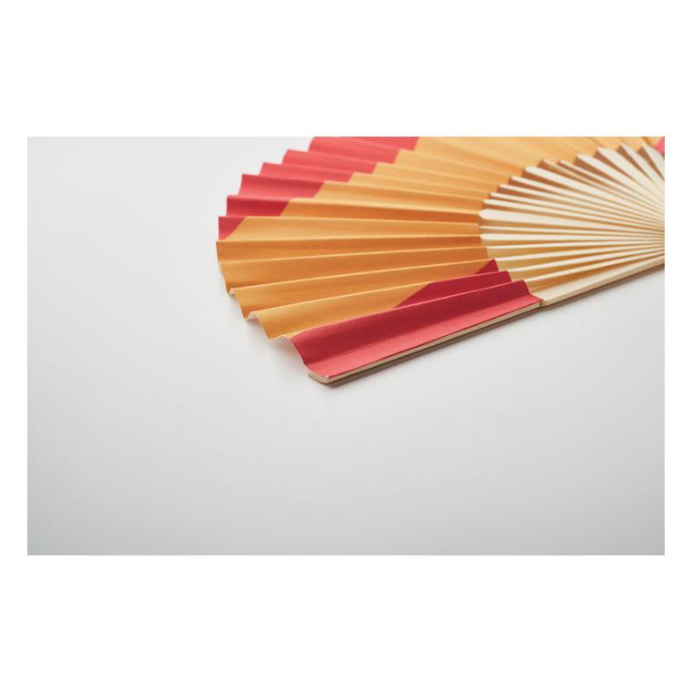 Evantai manual cu steag FUNFAN Roșu