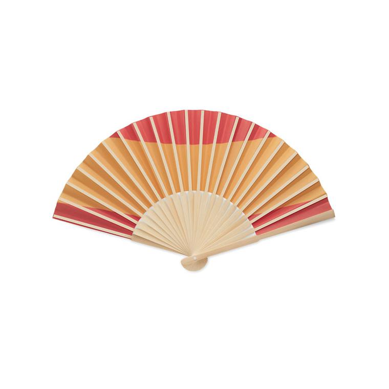 Evantai manual cu steag FUNFAN Roșu