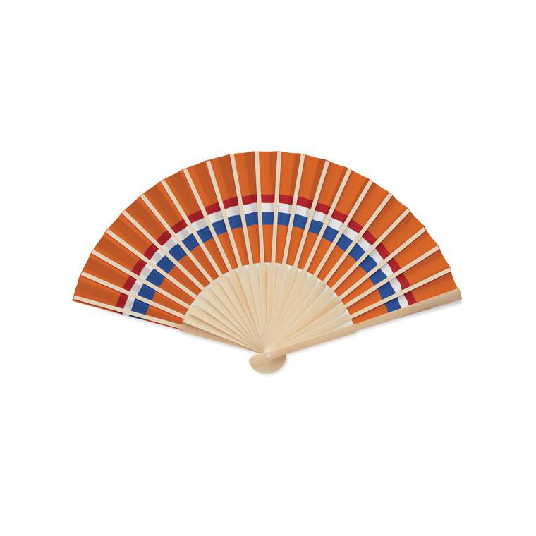 Evantai manual cu steag FUNFAN Portocaliu