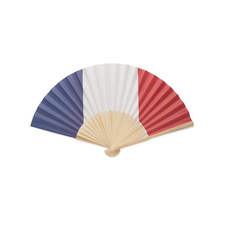 Evantai manual cu steag FUNFAN Albastru regal