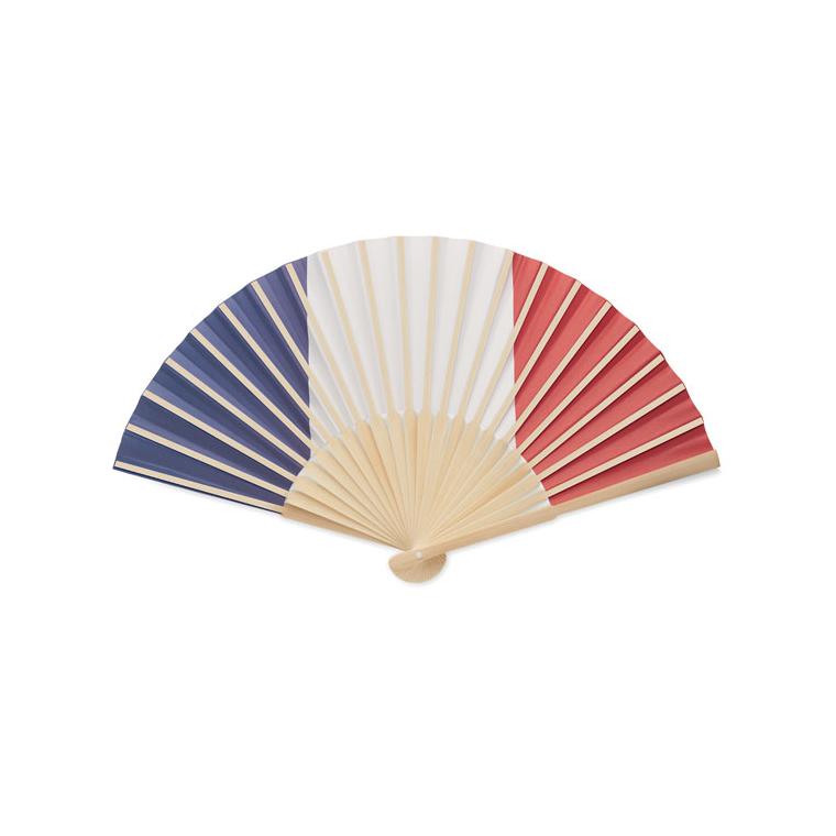 Evantai manual cu steag FUNFAN Albastru regal