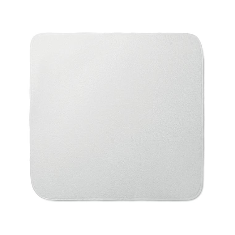 Prosop de bumbac cu glugă pentru copi HUGME Alb