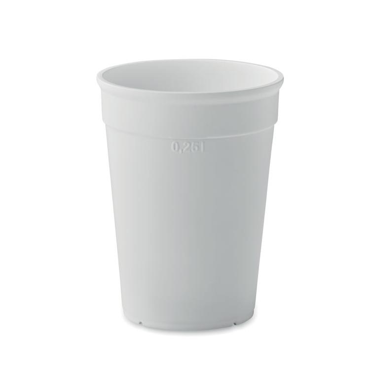 Pahar PP reciclat 300 ml AWAYCUP Alb